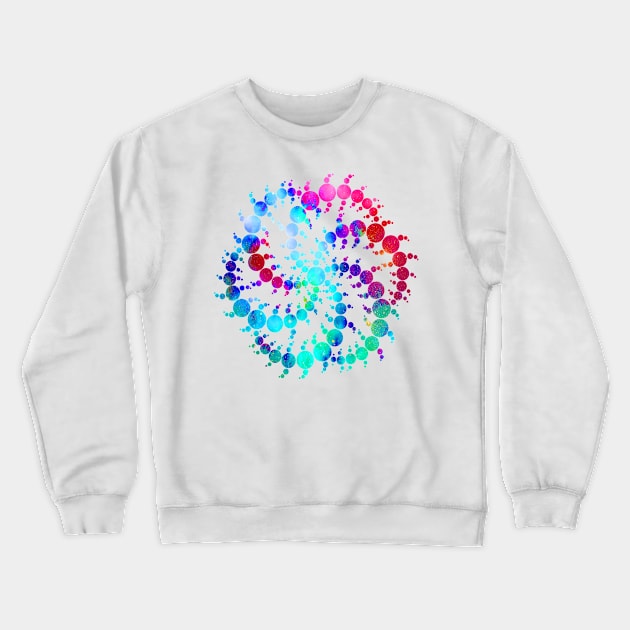 Psychedelic Swirling Circles Crewneck Sweatshirt by sarahwainwright